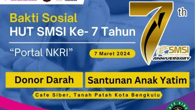 Serentak se-Indonesia, SMSI Gelar Baksos Donor Darah dalam Rangka HUT Ke-7